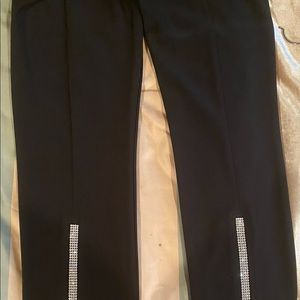 New w tags Ribkoff rhinestone trim pants black 10